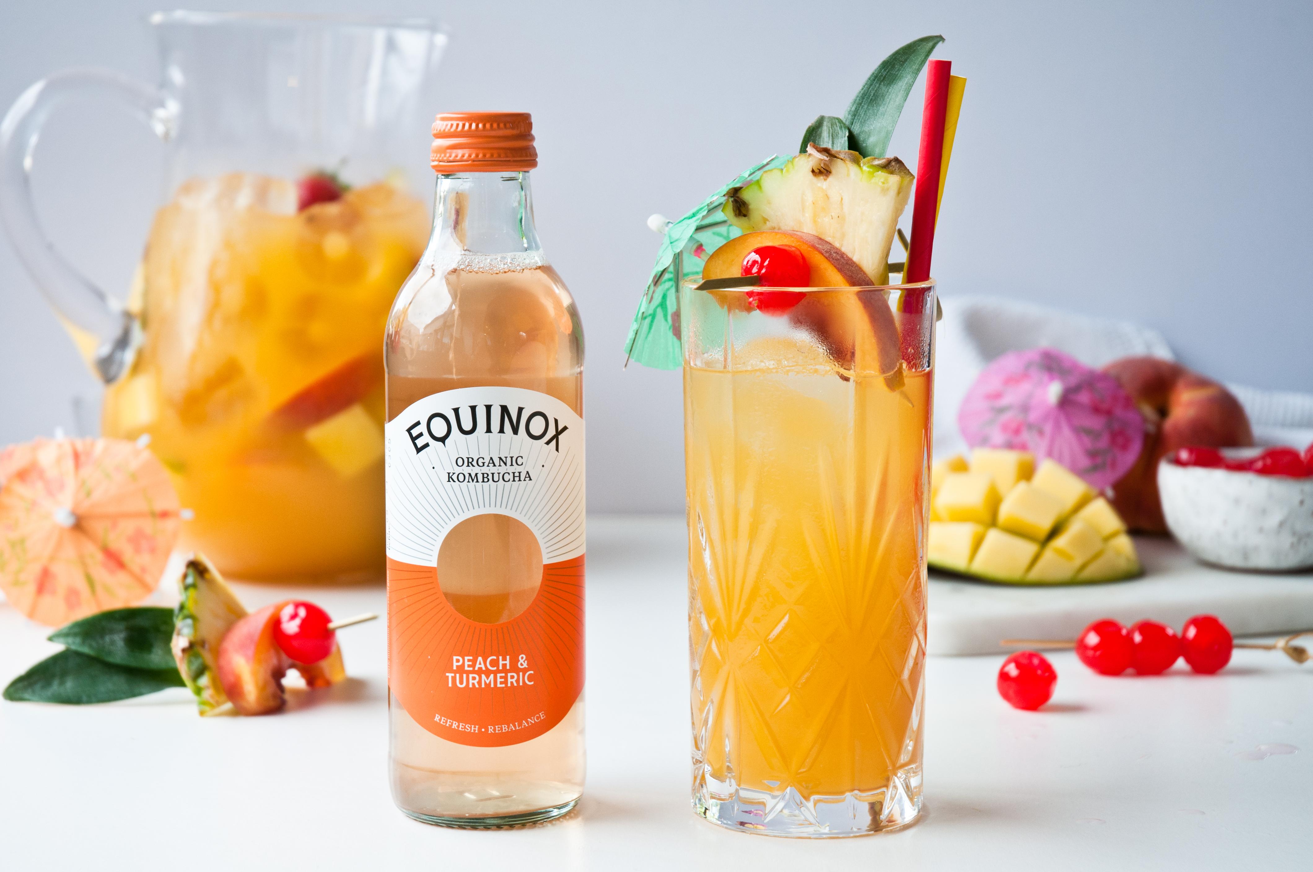 Tropical Peach Punch | Kombucha Cocktails | Equinox Kombucha